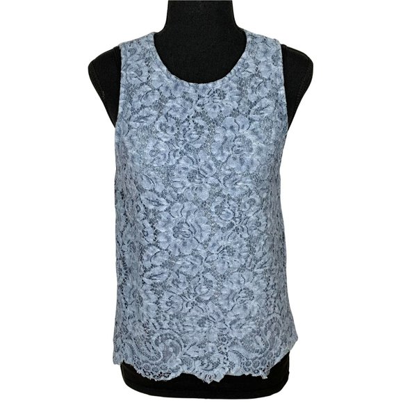 2/$15 - KISMET Blue Lace Sleeveless Top - Picture 1 of 8